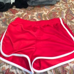 red shorts